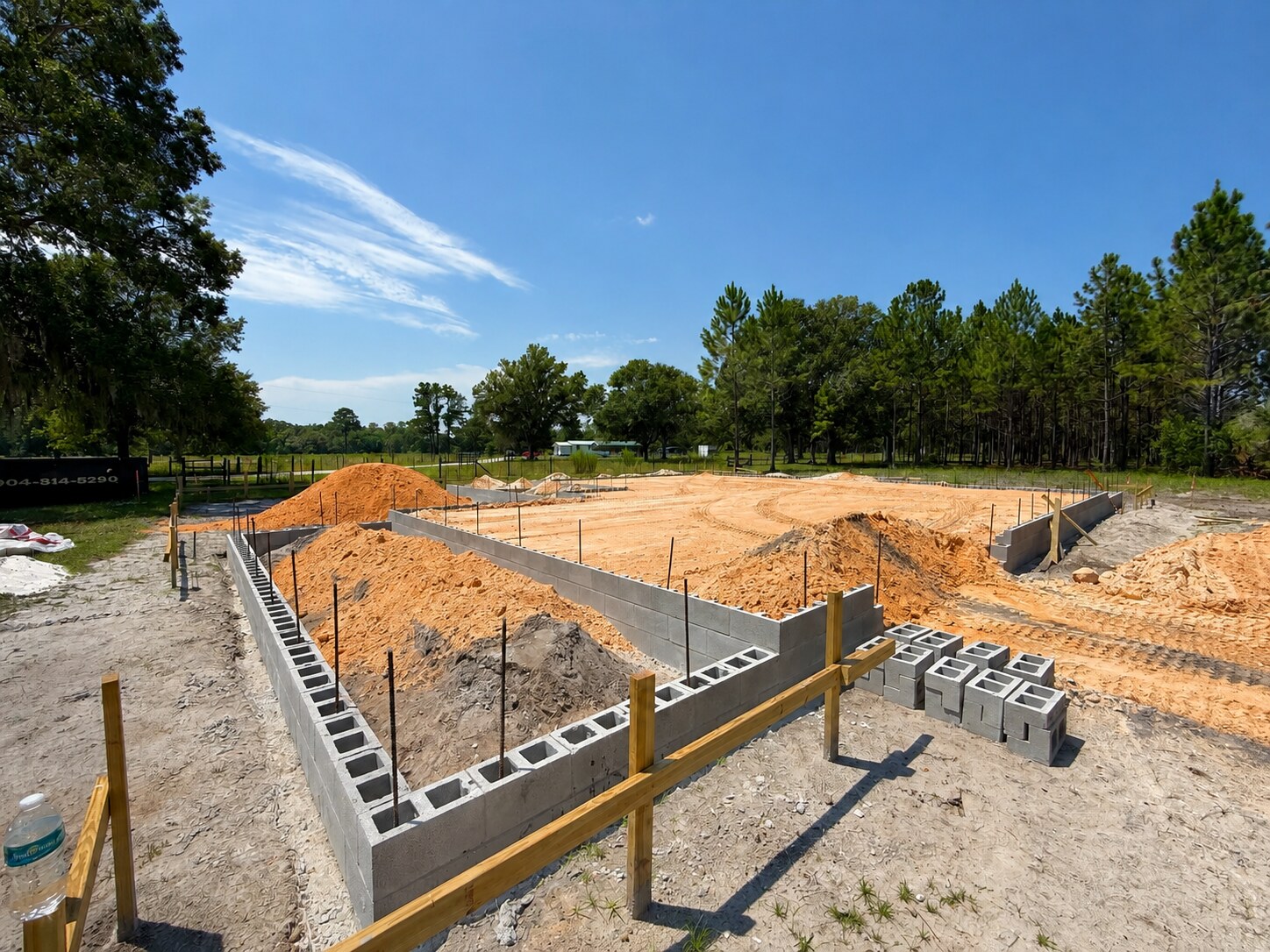Stem-wall and compacted fill progress for a Bradford County custom home near Starke Florida